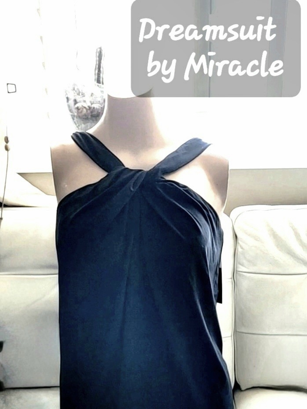 Drramsuit By Miracle Cross-Halter Swim Tankini Top